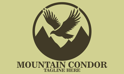 Mountain condor icon. Mountain condor logo design, mountain condor icon vector illustration