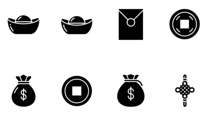 Black and white vector icon set for food, coffee, business, web and design