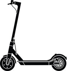 Silhouetted electric scooter a modern transportation solution for urban commuting