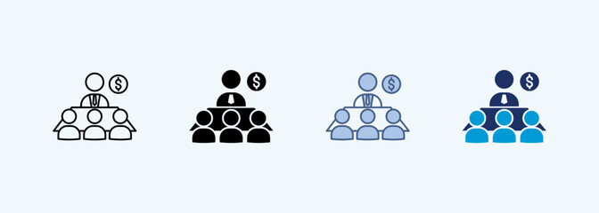 business meeting multiple style icon