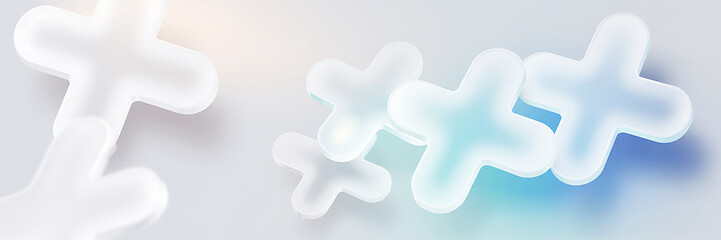 Modern abstract background with white plus shapes and soft lighting design