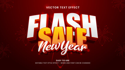 flash sale new year editable text effect 3d vector