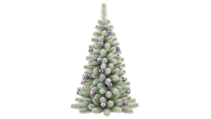 Isolated Christmas tree ornamented with spheres, ready for seasonal celebration events