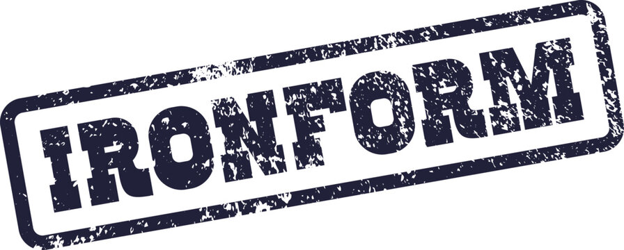 Ironform textured rubber stamp symbol for robust structural engineering and manufacturing branding