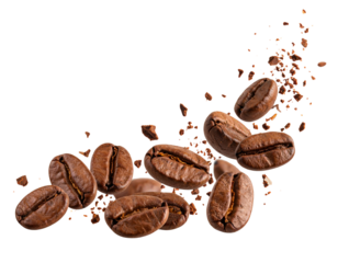  Gentle Sprinkle of Roasted Coffee Beans with Crumbs – Minimalist Fall Motion PNG