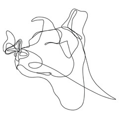 Minimal one line dog illustration simple continuous line art abstract pet drawing design