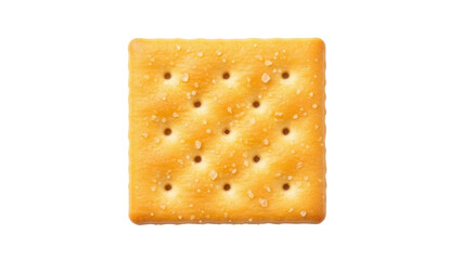 Isolated soda cracker snack food, delicious crispy baked snack, salted buttery cracker, crunchy