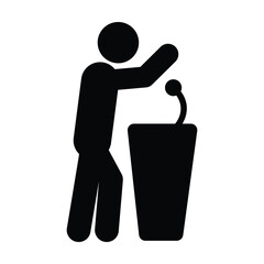 Public speaker icon, person speech and communication symbol in pictogram illustration