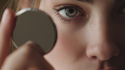 Young woman doing makeup