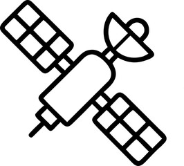 Satellite silhouette vector orbiting Earth