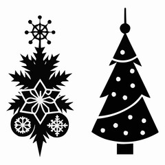 set of christmas trees