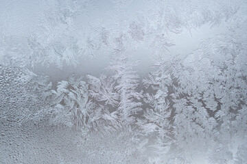 Fenêtre givrée, jour, horizontal