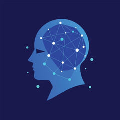 Abstract Representation of Neural Network and Brain Activity, Illustrating Artificial Intelligence and Cognitive Processes