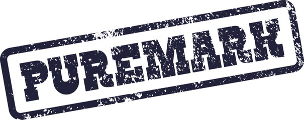 Distressed PUREMARK brand endorsement stamp with an aged rubber impression for marketing and certification needs