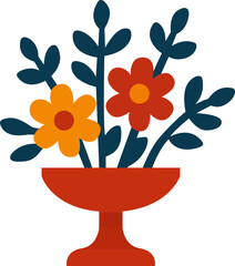 Minimalist Flower Arrangement in Vase Illustration