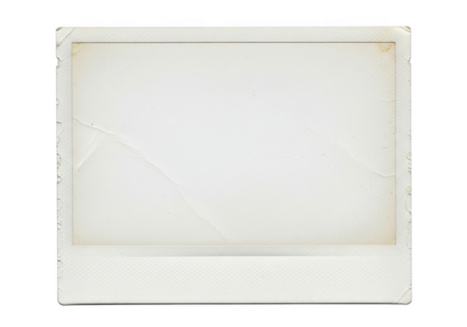 Vintage photo frame with paper texture isolated on transparent background