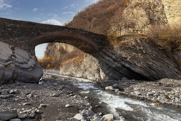 Old Ulu Bridge in Gakh. Azerbaijan.