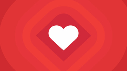 Love heart on radiant red pattern