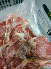 fresh shrimp in a market