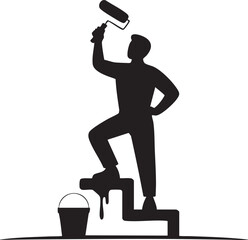 painter with paint roller