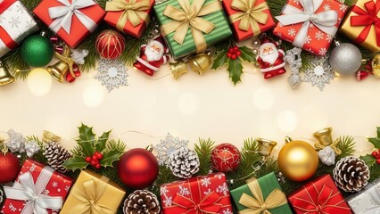 Merry Christmas Greetings Celebration Gift Background	
