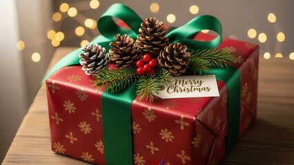 Merry Christmas Greetings Celebration Gift Background	
