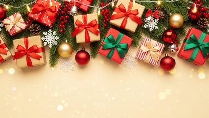 Merry Christmas Greetings Celebration Gift Background	
