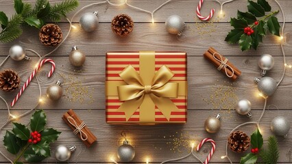 Merry Christmas Greetings Celebration Gift Background	
