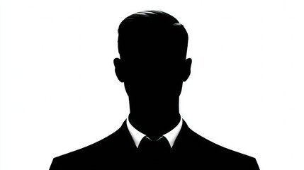 Classic male silhouette symbol icon isolated on white background