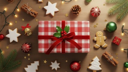 Merry Christmas Greetings Celebration Gift Background	

