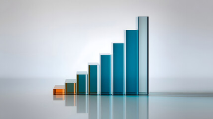 Growing Glass Bar Graph Highlighted Orange