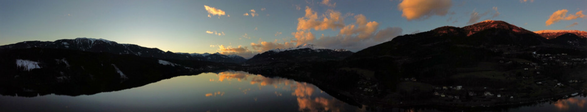 sunset over the lake