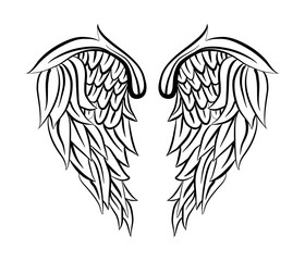 Obraz premium 2 detailed wing silhouette