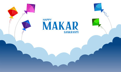 vector illustration of Happy Makar Sankranti background with colorful kite