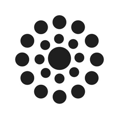 Abstract circular dot cluster silhouette forming modern minimal icon design Vector illustration