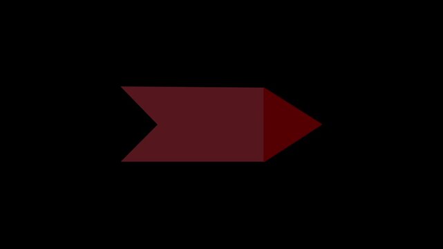  a red, three-dimensional arrow icon pointing to the right blinking motion. 4k videos 