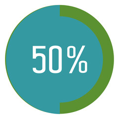 50 percent progress tag