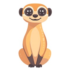 Cute cartoon depiction of a small mammal sitting upright with large eyes