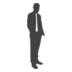 Businessman silhouette looking at side