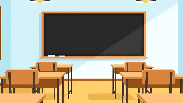Animated Classroom Background Loop for Education and Learning Content Design