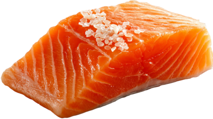 Vibrant salmon fillet glistening with coarse sea salt, a culinary delight for healthy eating and gourmet cuisine, delicious seafood for a vibrant lifestyle