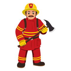 Fireman profession cartoon