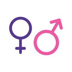 Flat medical gender sign