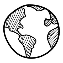 Hand drawn globe icon
