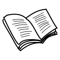 Hand drawn open book
