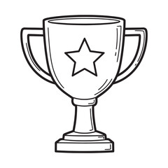 Award Illustration Trophy Graphic Star Icon Champion Victory Success Achievement Leadership Winning Game Celebrate