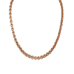 Chain-necklace-circle chain-rope chain-gold chain-gold coil chain-hanging-men's chain-modern-stylish-fashionable-brown-white background