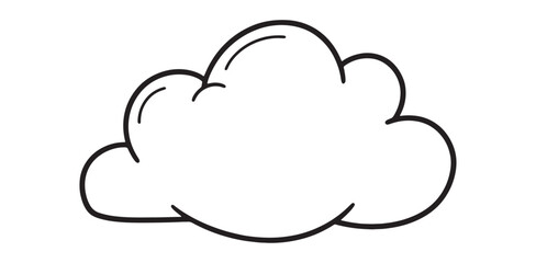 Simple Cloud Illustration Black Outline Vector Graphic for Weather Designs Iconography Art Projects Kid s Crafts and