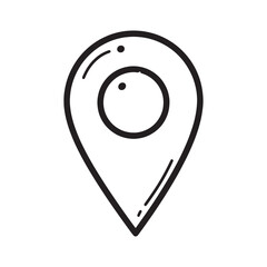 Map Pointer Icon Location Finder Navigate Destination Symbol Position Navigation Route Directional Graphic Black and