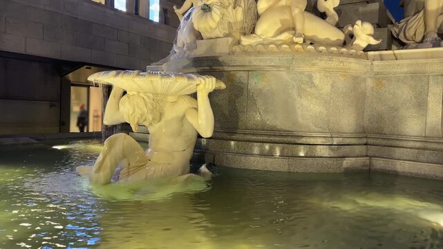 Fountain of Pallas Athena in front to Austrian Parliament, Vienna